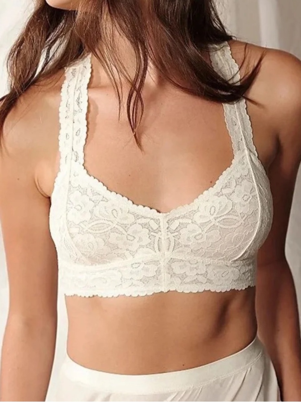 Intimately Free People Cream Lace Racerback Bralette Sz Small